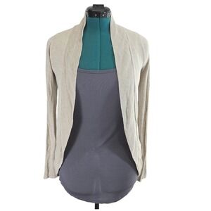 Merona Cardigan XS Beige Nylon Rayon Open Front Shawl Collar Coastal Classic